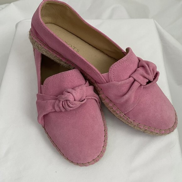 Talbots Women's Izzy Knot Espadrilles Shoes Size 7 Pink Suede Leather Cushioned - Picture 3 of 14